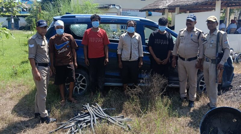 *एसएसपी अजय गणपति के निर्देशन में खटीमा पुलिस ने विद्युत केबल चोरी करने वाले गिरोह का किया भंडाफोड़।**विद्युत केबल चोरी करने वाले चार शातिर चोर गिरफ्तार* *घटना में प्रयुक्त कार एवं करीब ₹2.50 लाख कीमत की चोरी की विद्युत केबल बरामद*